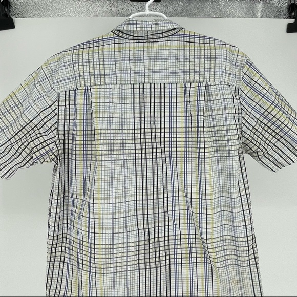 PATAGONIA MEN’S STRIPE CASUAL BUTTON DOWN SHIRT WHITE GREEN BLUE MEDIUM - Picture 4 of 7